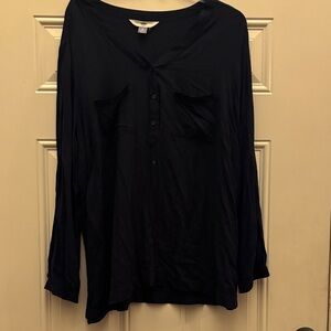 Old Navy Women's Dark Blue 1//4 Button Down Shirt size 2x